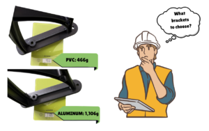 Polycarbonate Awning Bracket Material - Aluminum or PVC